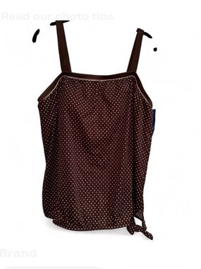 Maxine Sz 22W Swimsuit Bathing Suit Top Only - Brown w/Polka Dots-Swim Cruise